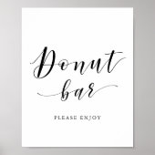 Poster Panneau de bar à beignets de mariage de calligraph (Devant)