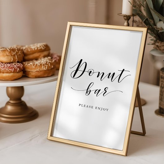 Poster Panneau de bar à beignets de mariage de calligraph