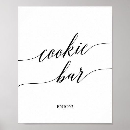 Poster Panneau de bar à biscuits élégant en calligraphie (Devant)