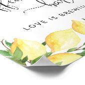 Poster Panneau de bar à café élégant à l'aquarelle Citron (Coin)