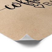 Poster Panneau de bar à café en calligraphie kraft faux s (Coin)