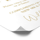 Poster Panneau de bar à cigares de mariage à écriture min (Coin)