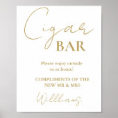 Poster Panneau de bar à cigares de mariage à écriture min (Devant)