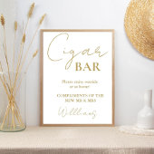 Poster Panneau de bar à cigares de mariage à écriture min