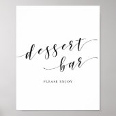 Poster Panneau de bar à desserts de mariage calligraphie (Devant)