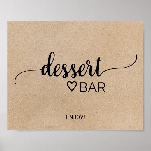 Poster Panneau de bar à desserts en calligraphie kraft fa (Devant)