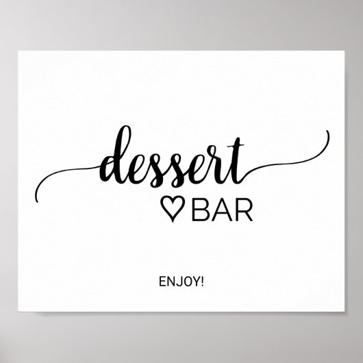 Poster Panneau de bar à desserts en calligraphie noire si (Devant)