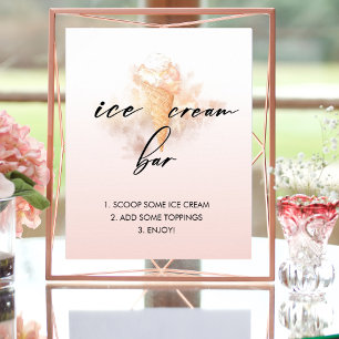 Poster Panneau de bar à glace pour Baby Shower de mariage