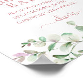 Poster Panneau de bar à la mimosa aquarelle eucalyptus ve (Coin)