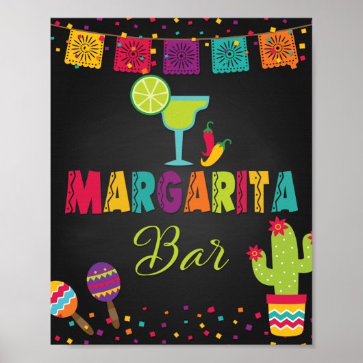 Poster Panneau de bar à Margarita Fiesta (Devant)