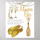 Poster Panneau de bar à Mimosa élégant et moderne pour br (Devant)