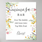 Poster Panneau de bar à Mimosa Fleurs sauvages (Devant)