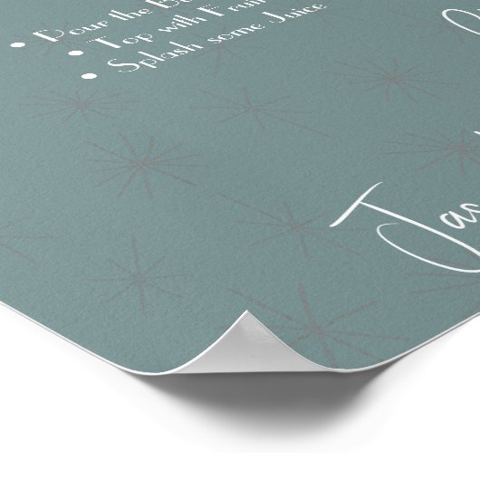 Poster Panneau de bar à Mimosa modifiable imprimable (Coin)