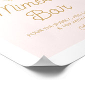 Poster Panneau de bar à Mimosa Petales roses et Prosecco (Coin)