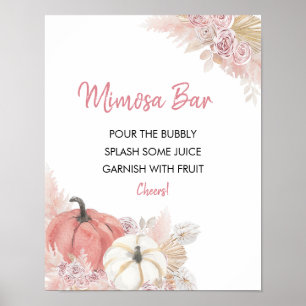Poster Panneau de bar à Mimosa pour Baby Shower bohème au