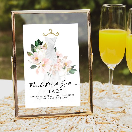 Poster Panneau de bar à Mimosa pour douche de mariée flor