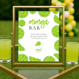 Poster Panneau de bar à mimosa pour enterrement de vie de