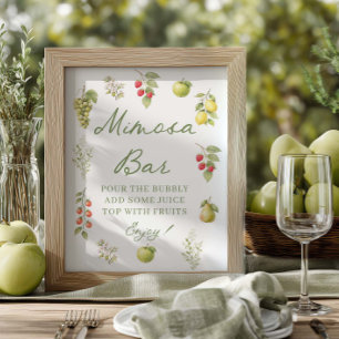 Poster Panneau de bar à Mimosa pour enterrement de vie de