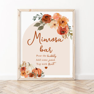 Poster Panneau de bar à mimosa pour mariage bohème d'auto