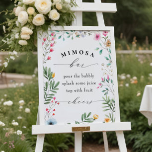 Poster Panneau de bar à Mimosa pour mariage de Fête de ma