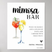 Poster Panneau de bar à Mimosa pour mariage écriture scri (Devant)
