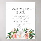 Poster Panneau de bar à Mimosa pour mariage Floral Magnol (Devant)