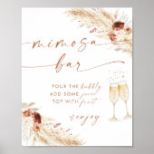 Poster Panneau de bar à Mimosa pour une Baby Shower Bohèm (Devant)