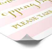 Poster Panneau de bar à popcorn rayures roses flocons d'o (Coin)