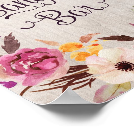 Poster Panneau de bar à sangria Faveurs de mariage de Bab (Coin)