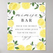 Poster Panneau de bar Citron Jaune Mimosa Citron (Devant)