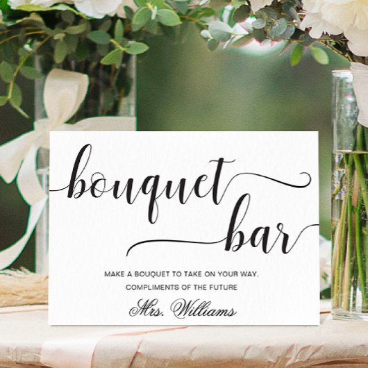 Poster Panneau de bar de bouquet minimal moderne Leyton