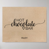 Poster Panneau de bar de chocolat chaud simple en faux kr (Devant)