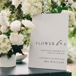Poster Panneau de bar de fleurs Bouquet Minimaliste Elles