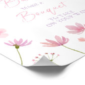 Poster Panneau de bar de fleurs de fleurs sauvages rose v (Coin)