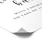Poster Panneau de bar de fleurs de mariage de calligraphi (Coin)