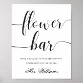 Poster Panneau de bar de fleurs minimal moderne de Leyton (Devant)