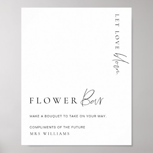 Poster Panneau de bar de fleurs minimal moderne Estelle (Devant)