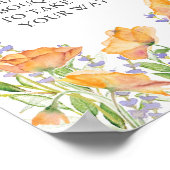 Poster Panneau de bar de fleurs orange (Coin)