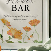 Poster Panneau de bar de fleurs pour la douche de mariée