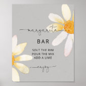 Poster Panneau de bar de margarita à fleur sauvage aquare (Devant)
