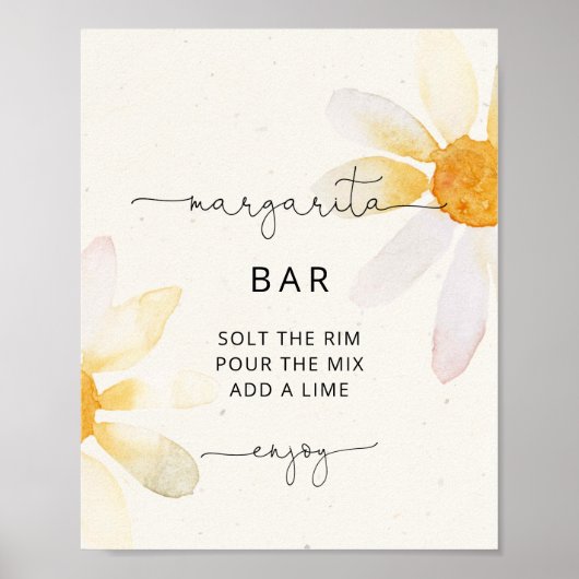 Poster Panneau de bar de margarita de fleur sauvage à l'a (Devant)