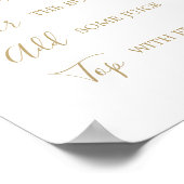Poster Panneau de bar de mariage à calligraphie dorée Mim (Coin)