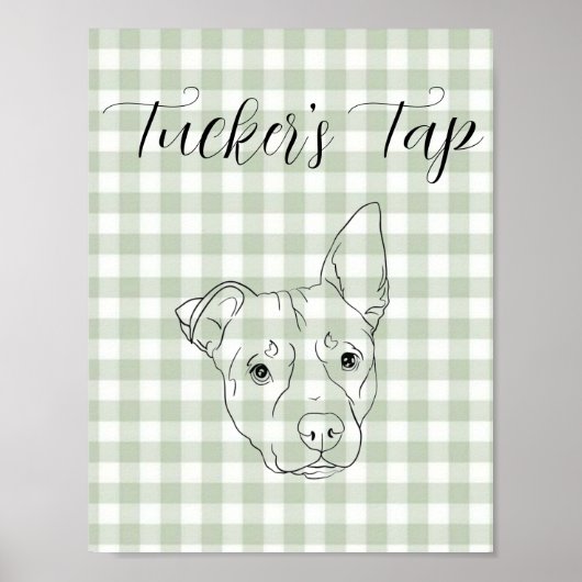 Poster Panneau de bar de mariage avec chien (Devant)
