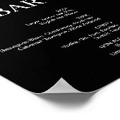 Poster Panneau de bar de mariage noir chic (Coin)