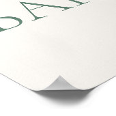 Poster Panneau de bar de mariage vert sauge minimal (Coin)