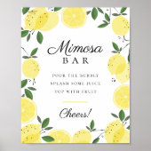 Poster Panneau de bar de Mimosa Citron Jaune (Devant)