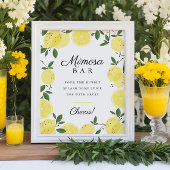 Poster Panneau de bar de Mimosa Citron Jaune