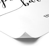 Poster Panneau de bar de pop-corn en calligraphie noire é (Coin)