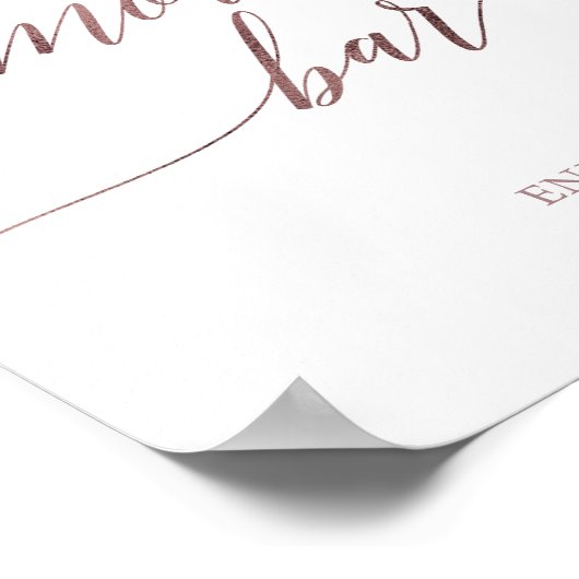 Poster Panneau de bar de S'mores en calligraphie élégante (Coin)