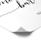 Poster Panneau de bar de S'mores en calligraphie noire él (Coin)